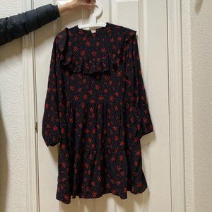 Navy floral zara long sleeve dress